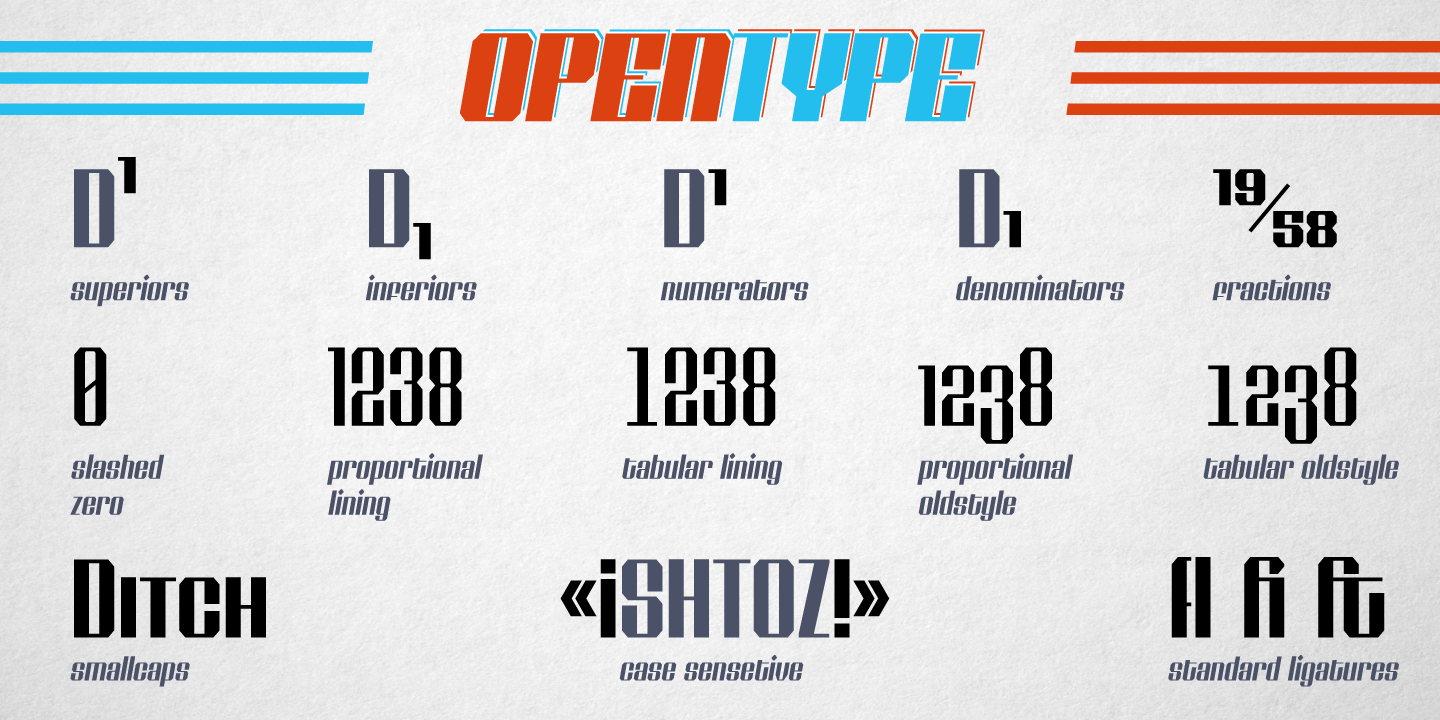 Ejemplo de fuente Shtozer 300 Condensed